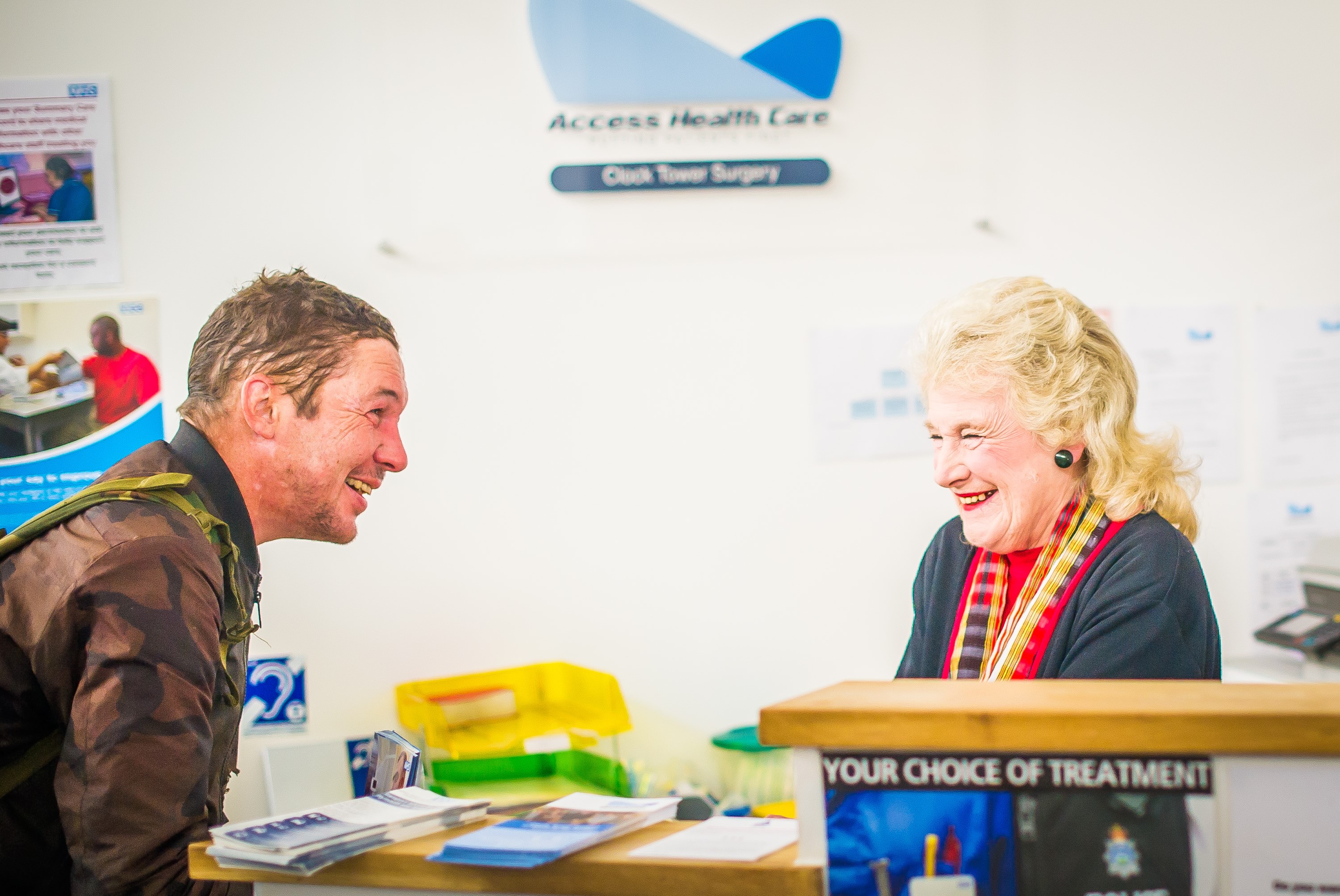 Clock Tower Surgery reception smiling